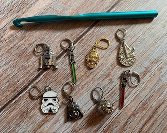 Rebels and Empire (sets of 4) Crochet Knitting Stitch Markers, Place marker, Progress Keeper, Star Wars
