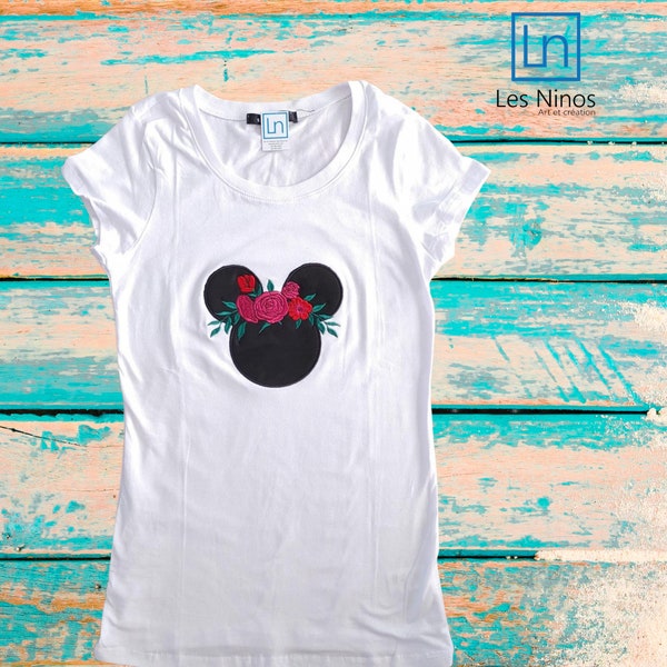 T-Shirt Design Minnie Mouse Brodé