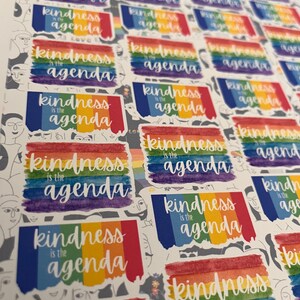 LGBTQ Agenda Sticker Sheet Kindness is the Agenda 29 Stickers Regenbogen Verbündeter LGBT Pride Trans Pride Trans Joy Holo Holo