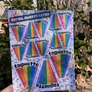 LGBTQ Trans schwul Lesben Sticker Blatt 13 Aufkleber Regenbogen Verbündeter LGBT Pride Trans Pride Trans Freude holographisches Holo