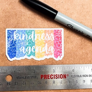 La amabilidad es la agenda gay LGBTQ LGBT NB mini pegatinas arcoíris holográficas regalo para aquí