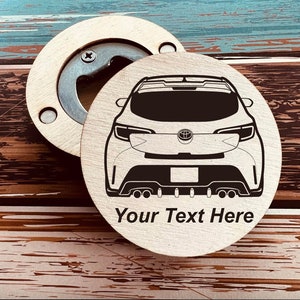 Toyota Corolla Hatchback Beer Bottle Opener - Custom Car wood bottle opener - Personalized Gift - Car Guy Gift - Car gifts - JDM