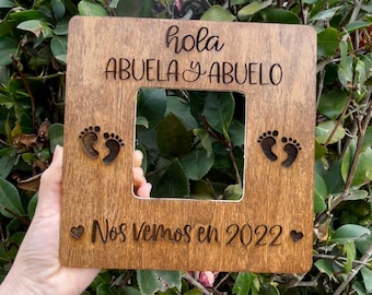 Anuncio de Embarazo | Anuncio de Bebe | Baby Announcement Grandparent | Regalo Abuela y Abuelo | Anuncio de Embarazo Papa Ultrasonido Cuadro