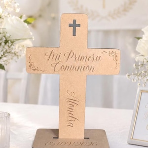 Mi Primera Comunion Cruz Recuerdo - First Communion Cross Favor - Bautizo recuerdo - Baptism Centro De Mesa