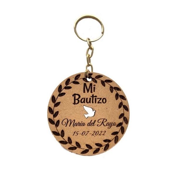 Recuerdos De Bautizo Wooden Keychain- Baptism Favors Keychain - Christening - Bautizo Christening - Christening Favors - Party Favors