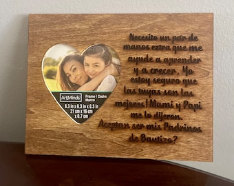 Godparents Proposal Frame | Padrinos Gift | Quieres Ser Mi | Padrino Gift | Madrina Gift | Regalos De Padrinos | Customizable Frame