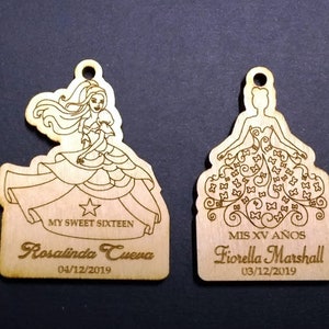 Recuerdos De Quinceañera Wooden Keychain- Mis XV recuerdos llaveros -Sweet 16 Favors - Mis 15 recuerdo - Recuerdo de quinceanos