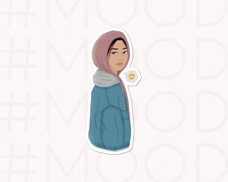 Mood Hijabi Die Cut Sticker Cute Hijabi Stickers Islamic - Etsy