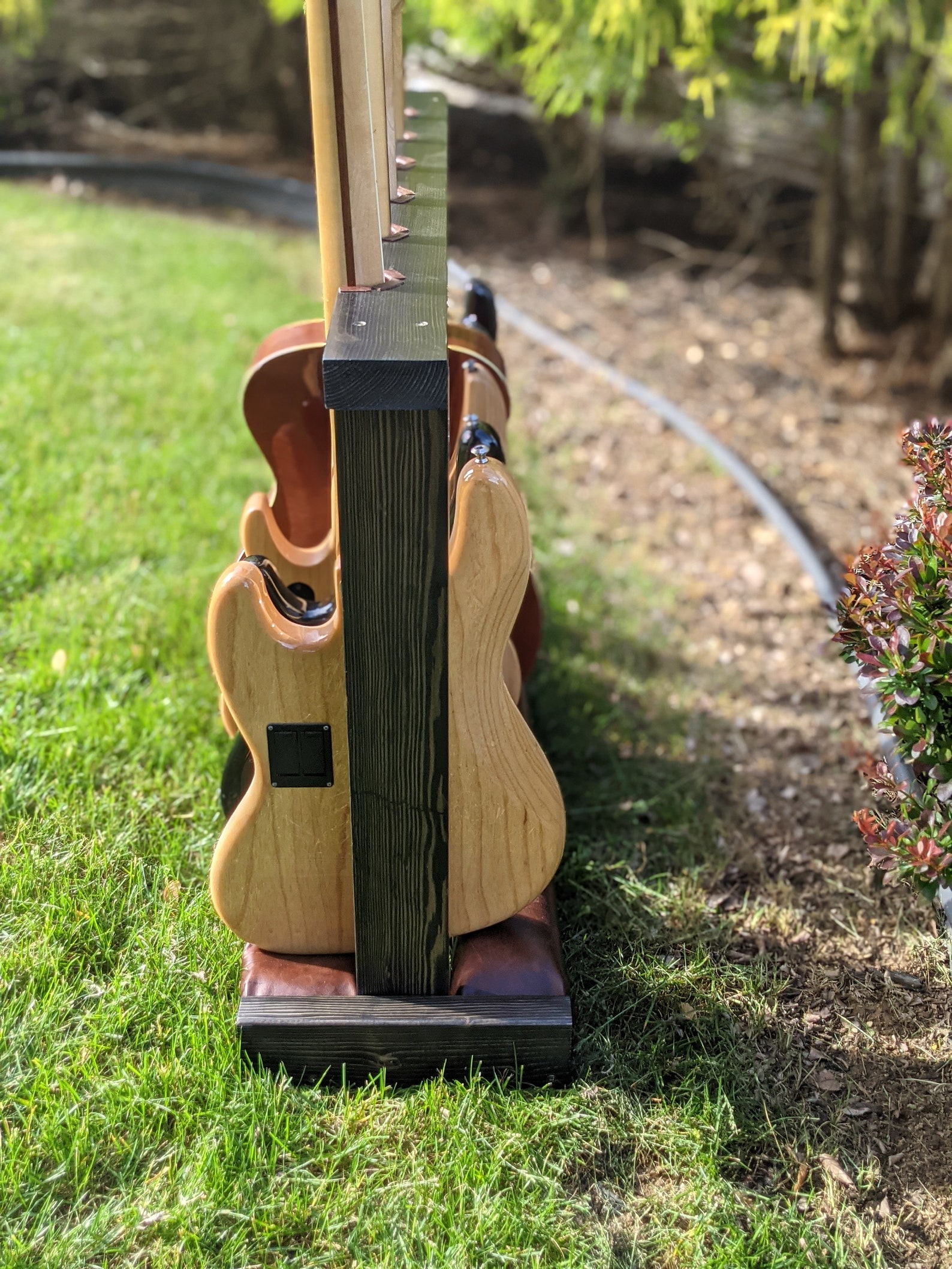 Cuir & Wood Upright Guitar / Bass Stand Etsy