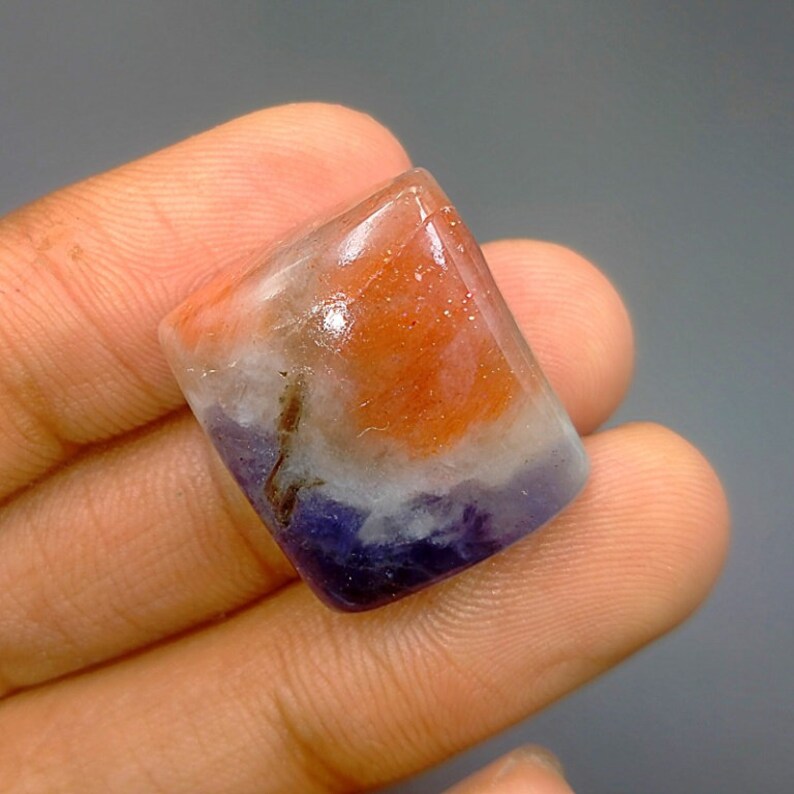 Cabochon Iolite Sunstone Gemstone AAA+ Quality Natural Radiant Shape Loose Gemstone For Jewelry Making