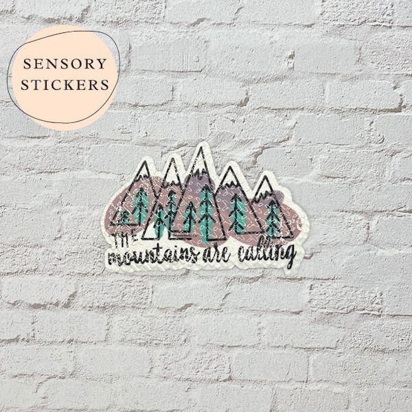 Sensory Stickers: Mountains are Calling for Anxiety Relief, Sensory Fidget Sticker, Calm Down, Phone Sticker, Finger Tracing Mindfulness