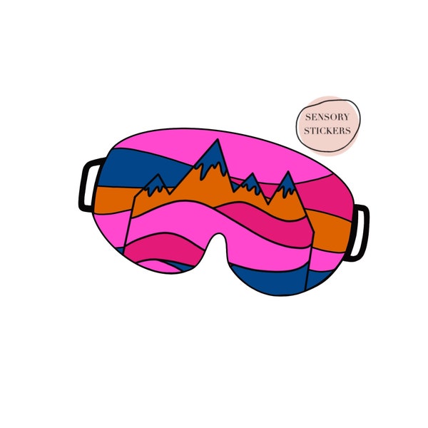 Sensory Stickers: Mountain Ski Goggles  for Anxiety Relief, Sensory Fidget Sticker, Calm Down, Phone Sticker, Finger Tracing Mindfulness