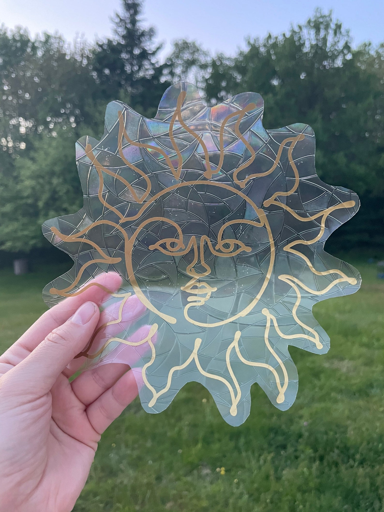 Sunshine Rainbow Window Cling Suncatcher Window Sticker Etsy