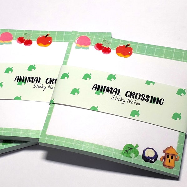 Animal Crossing Theme Sticky Notes | 3x3, 50 pages small memo pad, cute stationery