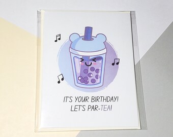 Boba Tea Birthday Card: Funny Pun Greeting Card