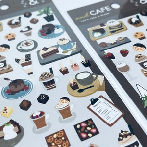MIND WAVE Chocolate Cafe sticker sheet, japanese stationery, cute die cut stickers, bullet journal, scrapbooking