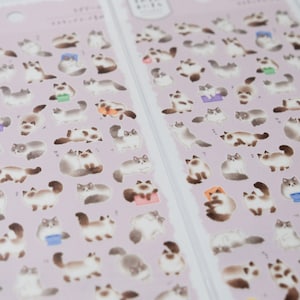 MIND WAVE Animal  Illustration sticker sheet, Ragdoll, cute die cut stickers, japanese stationery, scrapbooking, bullet journal
