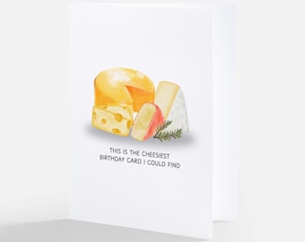 Cheesiest Birthday Pun Card: Funny Food Greeting - A2 Blank Inside