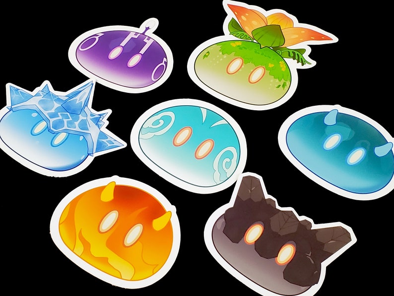 Genshin Impact Slime Stickers Matte Weatherproof Sticker Video Games