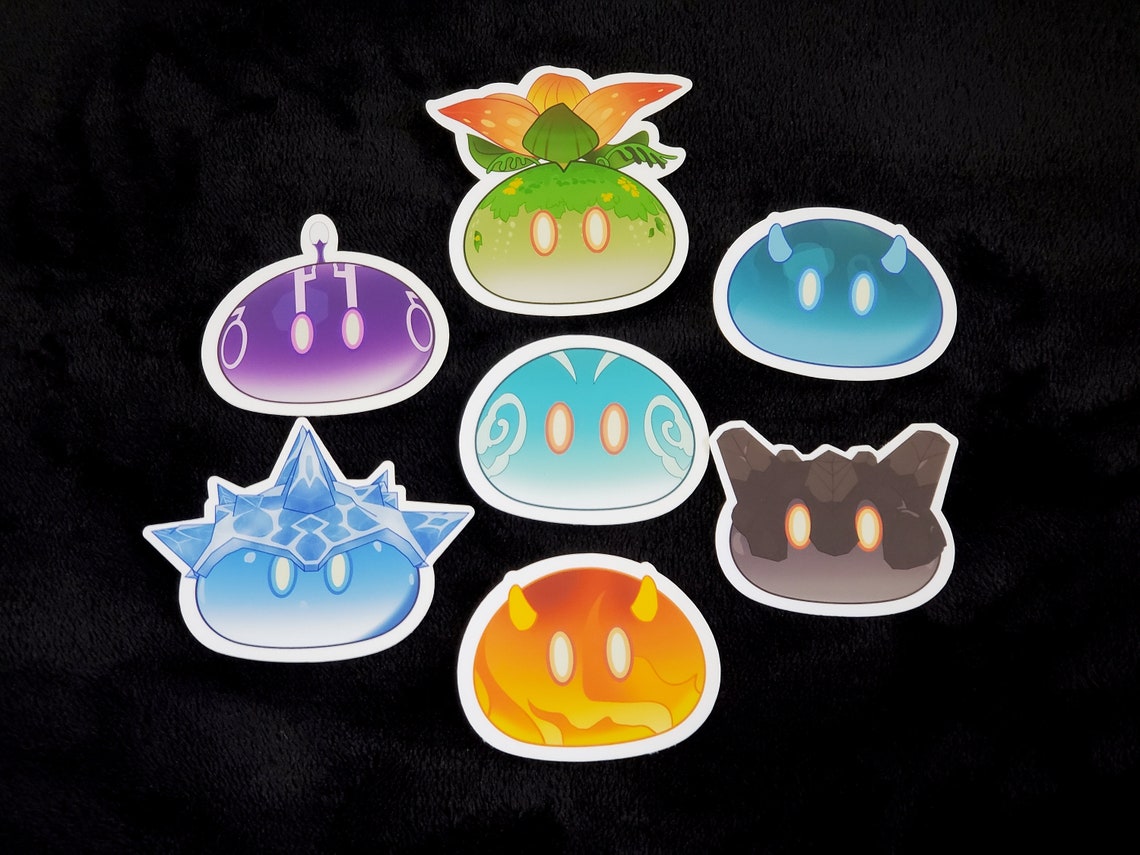 Genshin Impact Slime Stickers Matte Weatherproof Sticker Video Games