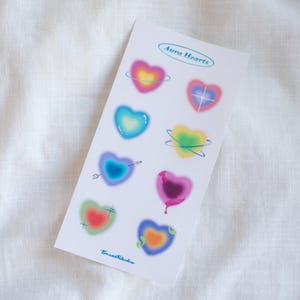 Aura Hearts mat stickervel, planner, dagboek