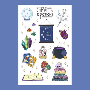 Stickervel Witchy Spells & Potions: Halloween-plannerstickers