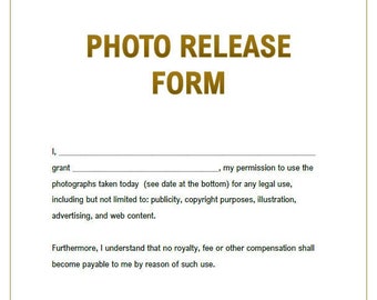 Photo Release Form Template Bundle – Customizable Word & PDF (Instant Download)