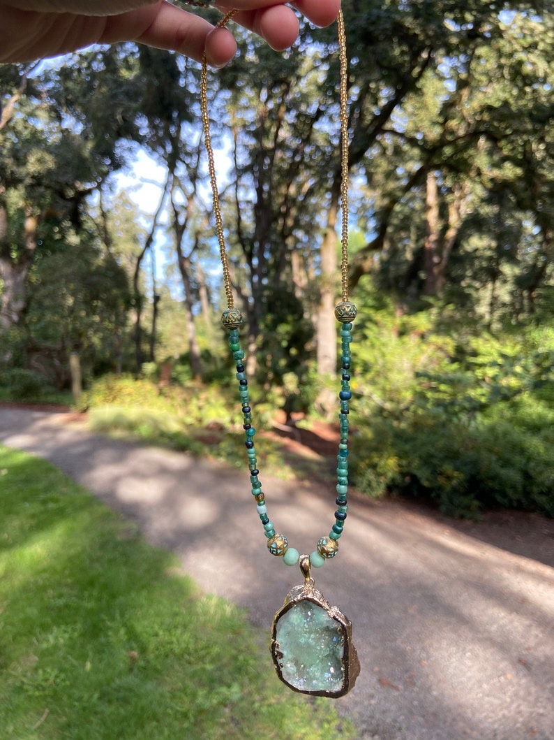 Green Geode Necklace