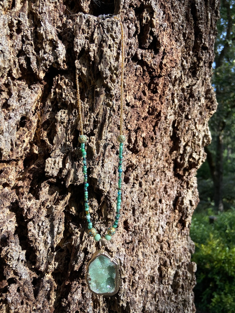 Green Geode Necklace