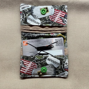 Billetera de tela para tarjetas pequeñas: tela para militares y personal de primeros auxilios