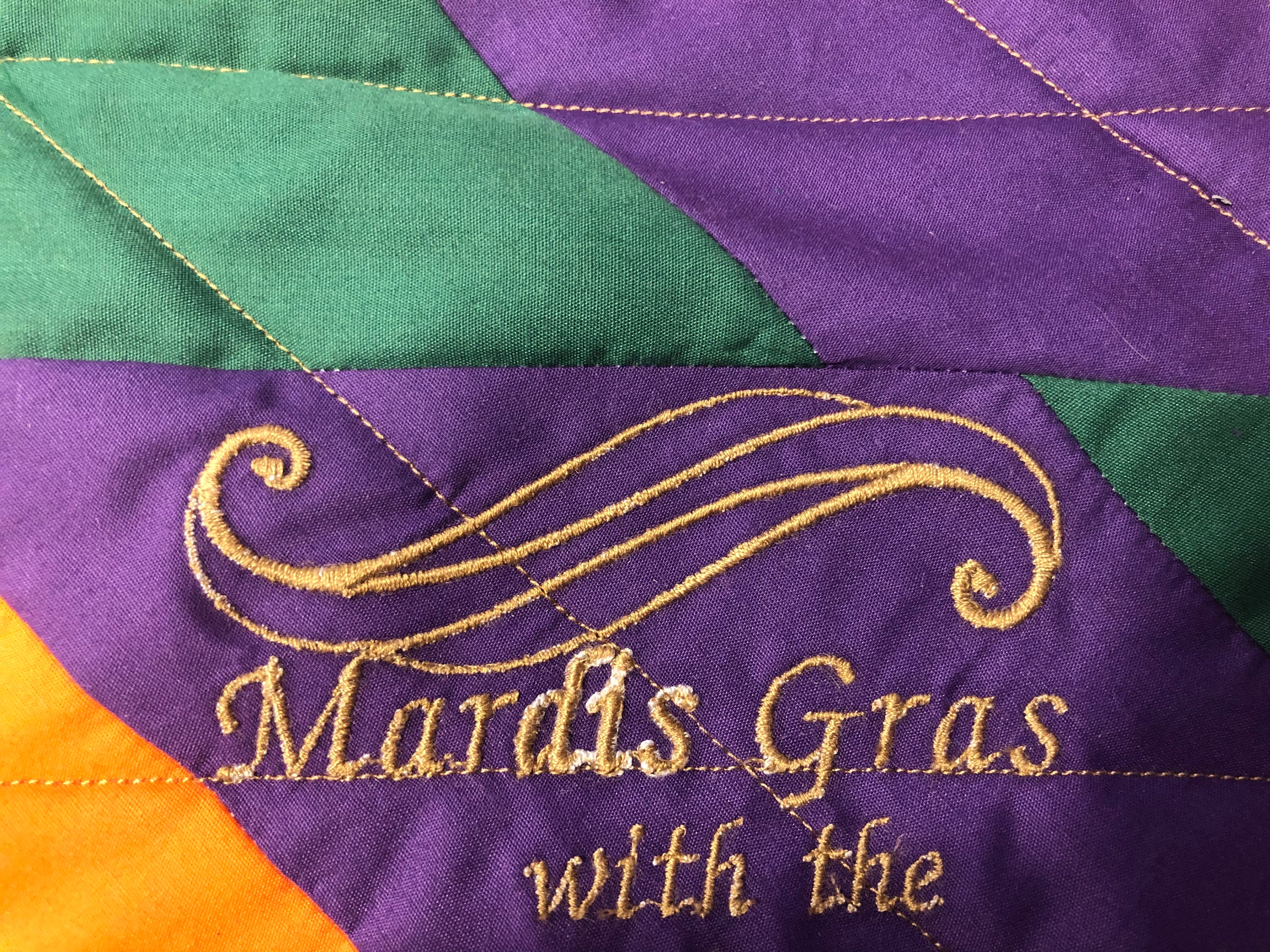 Embroidered and Quilted Mardi Gras Table Runner Etsy