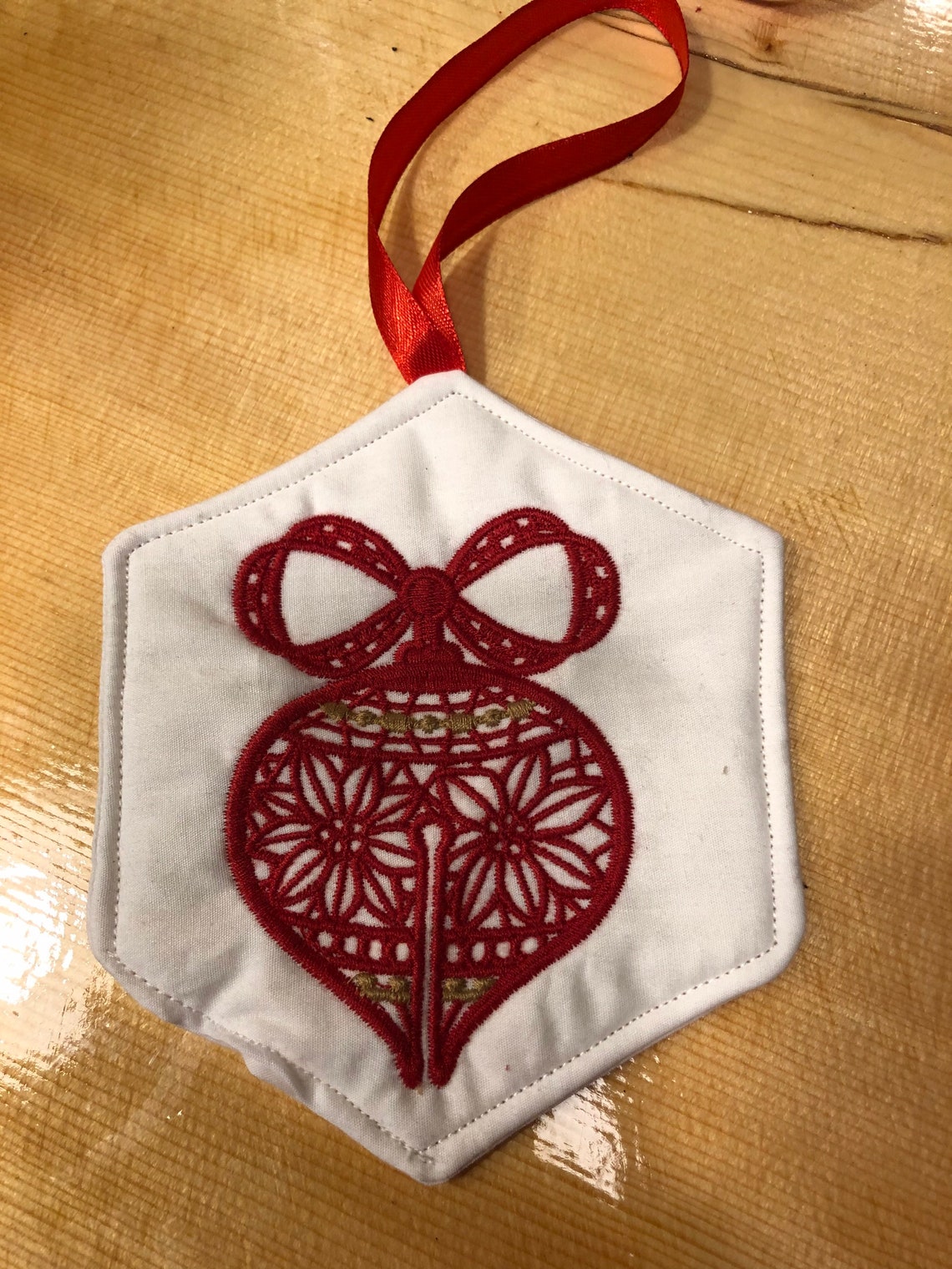 Machine Embroidered Quilted Christmas Ornaments Etsy