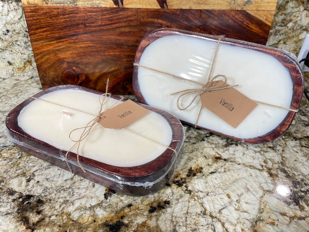 Wooden Dough Bowl Candle Etsy