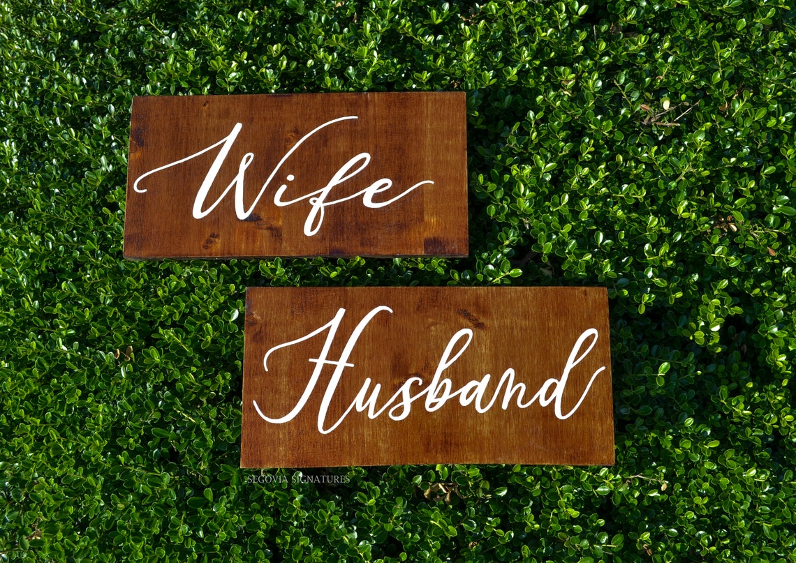 Husband and Wife Wood Sign Prop for Wedding Photos Wood Etsy