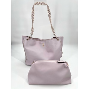 Lisi Lerch Lindsey Bolso tote morado y estuche con cremallera Monedero de cuero vegano MSRP 98.00 - Monedero Lisi Lerch - Lavanda - Bolso tote de cuero vegano