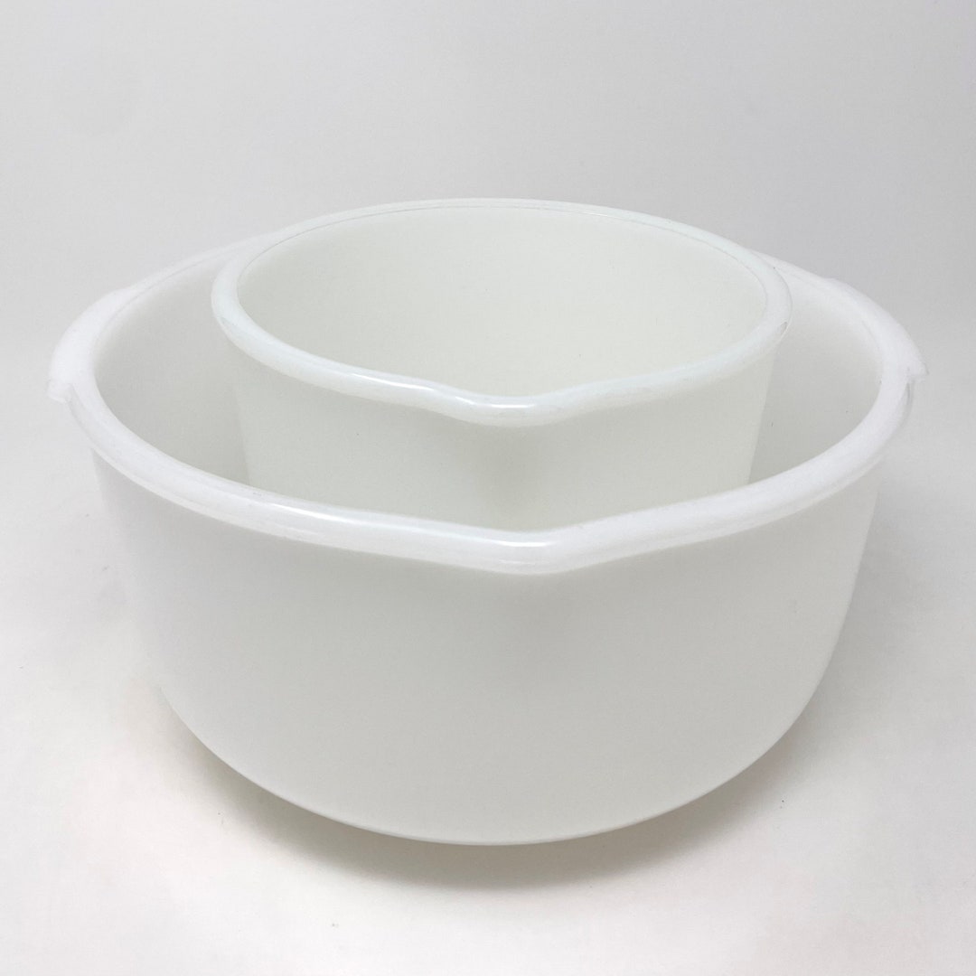 Vintage Glasbake Sunbeam Mixing Bowl Set 19CJ & 20CJ White Etsy