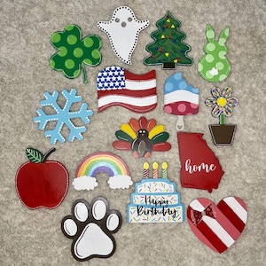 6" Interchangeable Season Shapes (SIGN NOT INCLUDED) | Door Hanger | Front Door | Tiered Tray Decor | Home Decor | Wreath | Welcome Sign