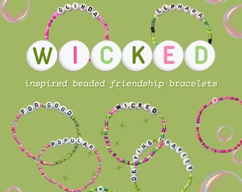 Wicked inspired broadway musical beaded friendship bracelets