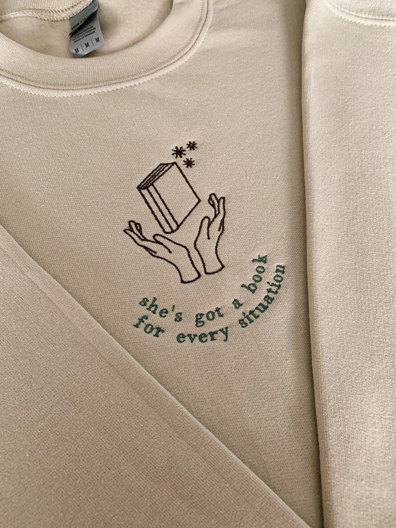 A Book For Every Situation Embroidered Crewneck Sweatshirt 