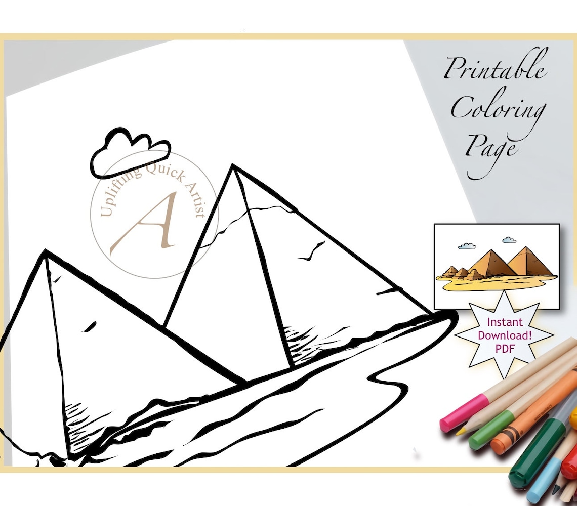 Ägypten Printable, Kinder Ausmalseite Pyramide, Ausmalbild, Pyramide