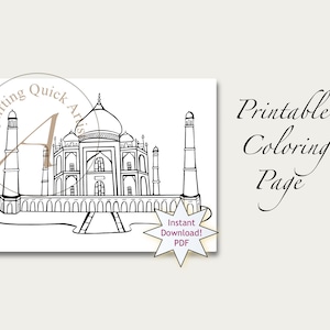 Taj Mahal Printable, Kids Color Page Indian, Taj Mahal Coloring, India ...