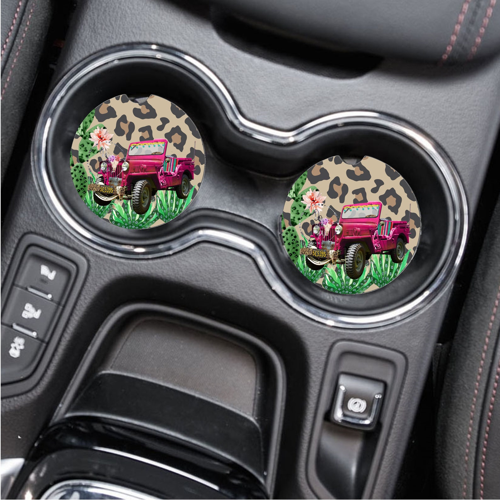 Pink jeep car coasters sublimation digital download png Etsy