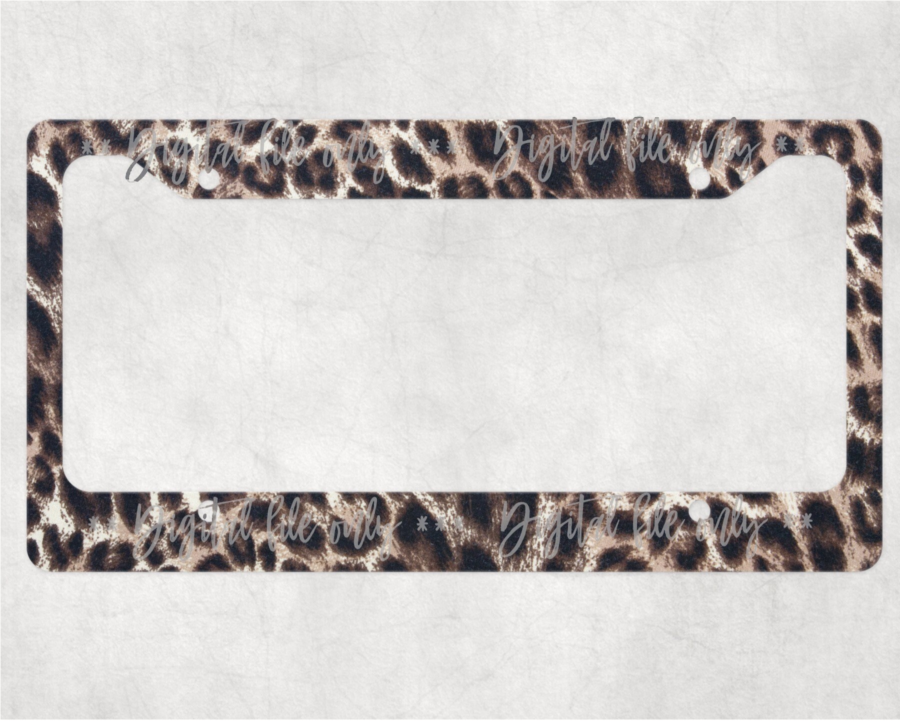 Leopard License Plate Frame Sublimation Digital Download Png Etsy