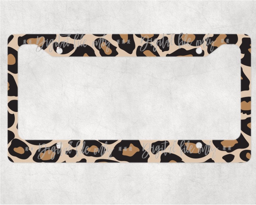 Leopard License Plate Frame Sublimation Digital Download Png Etsy