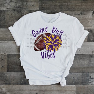 2 Dateien Purple & Gold Football Game Day Spirit png, digitaler Download ~ NICHT ein physischer Gegenstand