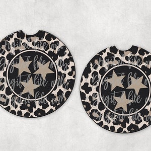 Sable leopard Tennessee tri star auto onderzetters sublimatie digitale download, png, sublimatie sjabloon, instant download, digitaal bestand