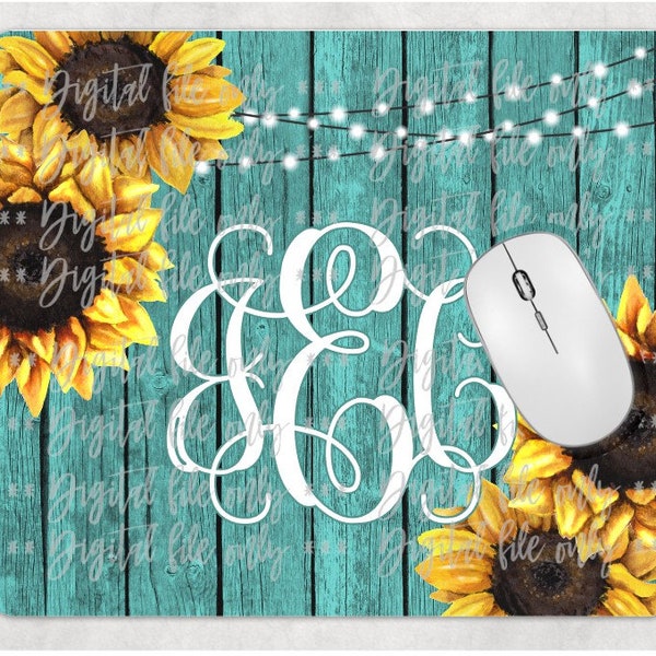 Rustic sunflower mousepad mouse pad sublimation digital download, png, sublimation template, instant download, digital file