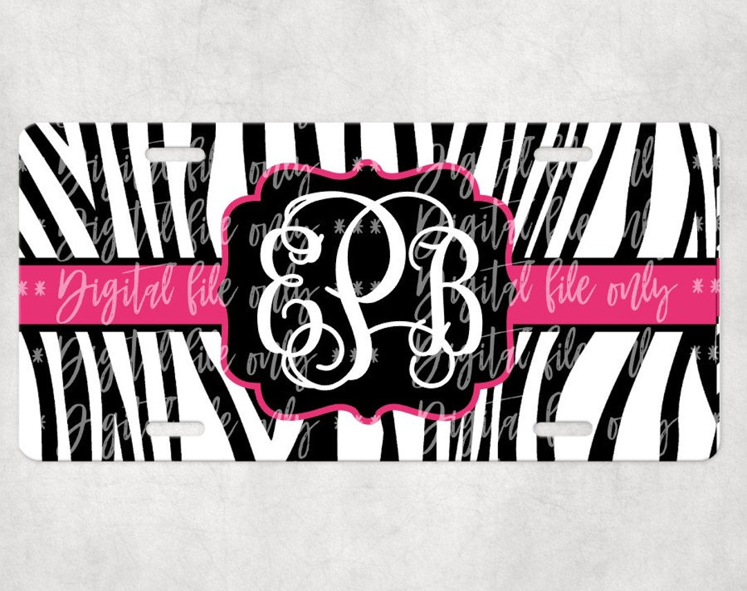 Zebra License Plate Car Tag Sublimation Digital Download, Png