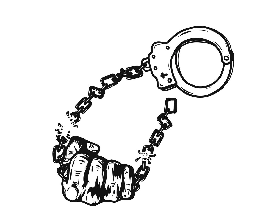 Fist with shackle by hand drawing Etsy