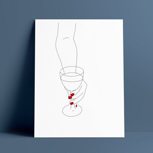 Happy Hour | Weinglas | Cocktails | Nagel-Kunst | Prost | Digitale Illustration | Kunstdruck | Linie Kunst | Minimalistische | Digitaler Download